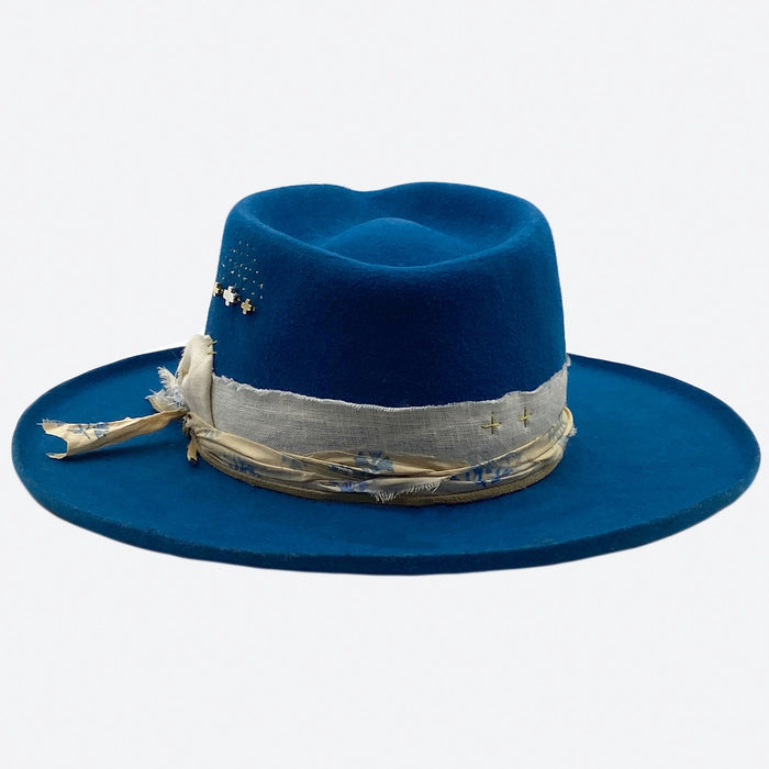 Aqua 'little ones' Fedora Hat - Valeria Andino Hats