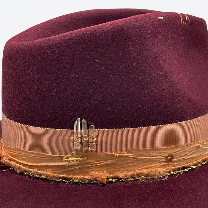Maroon Fedora Hat - Valeria Andino Hats